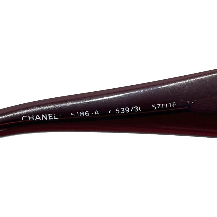 CHANEL シャネル サングラス カメリア ココマーク ダークパープル系 5186-A