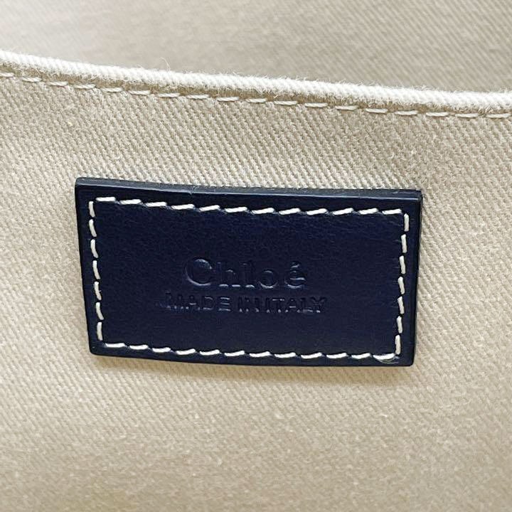 【送料込】Chloe_Woody キャンバス&レザー バックレスシューズ Chloe クロエ woody ウッディ ミディアムトートバッグ