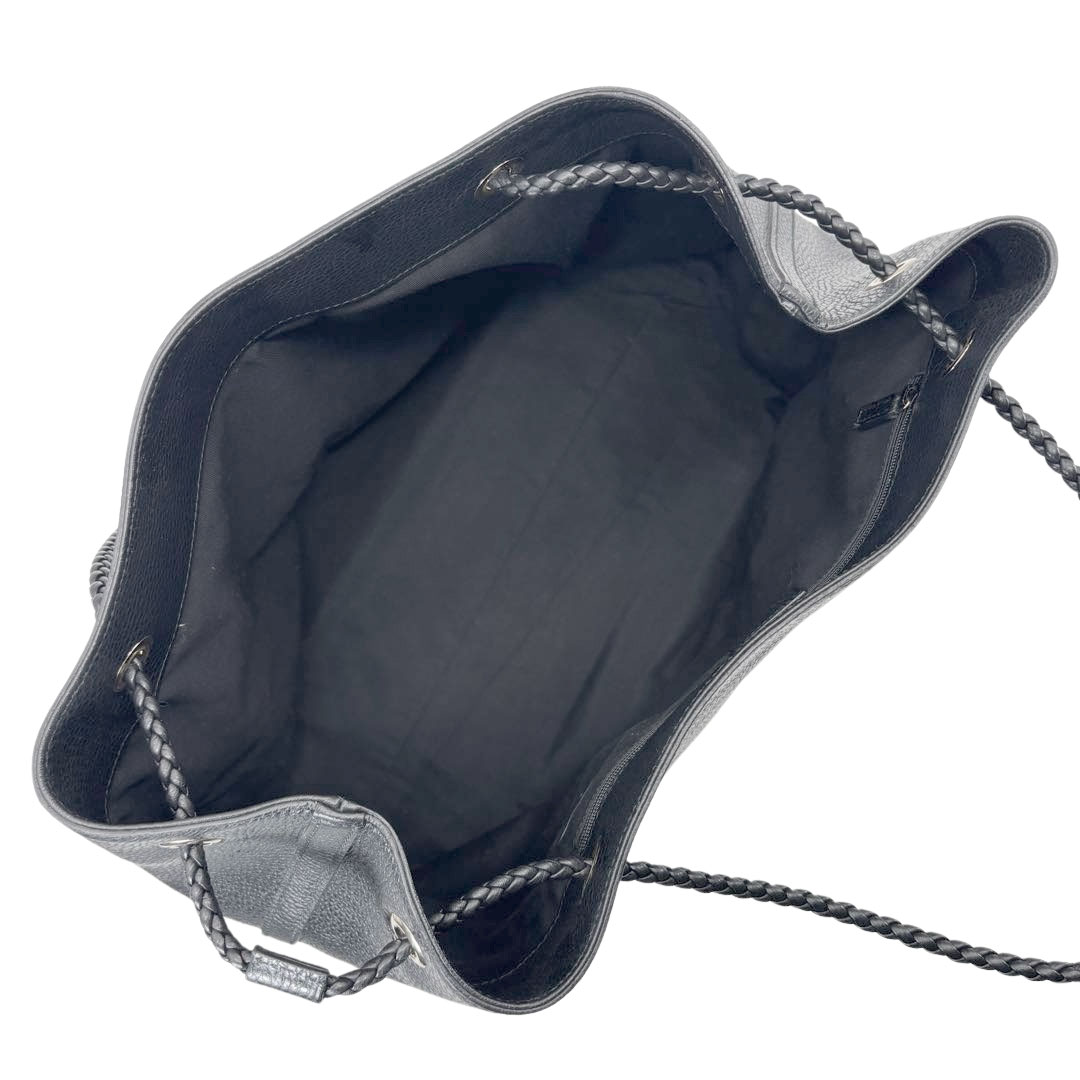 GUCCI グッチ トートバッグ ロゴ レザー ブラック 380118 アウトレット品