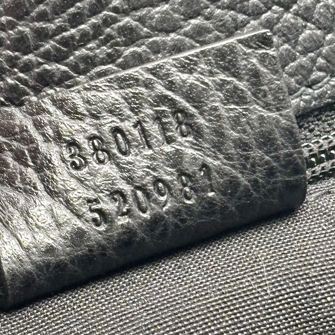 GUCCI グッチ トートバッグ ロゴ レザー ブラック 380118 アウトレット品