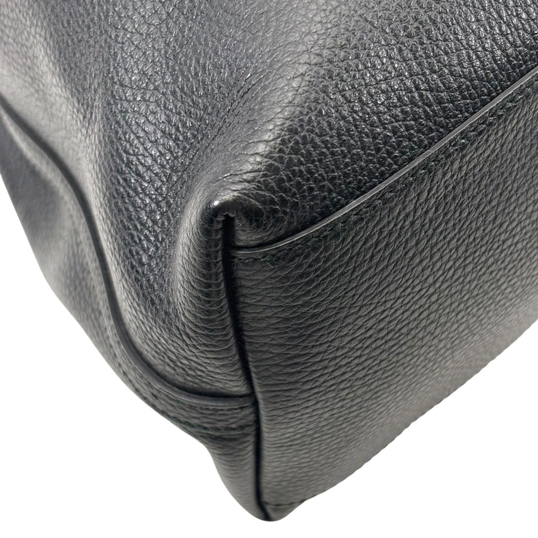 GUCCI グッチ トートバッグ ロゴ レザー ブラック 380118 アウトレット品