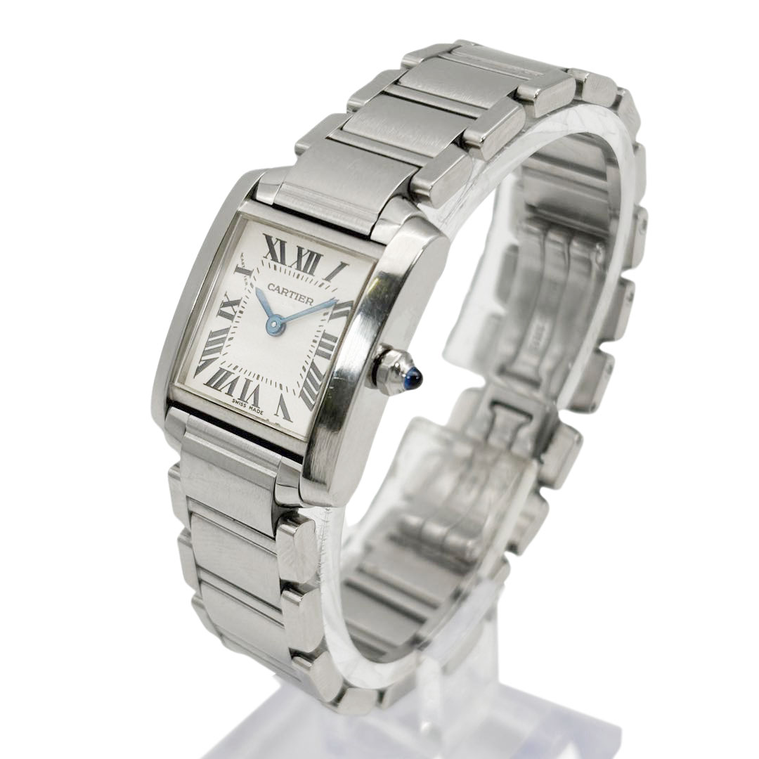 Cartier カルティエ タンクフランセーズSM レディース腕時計 QZ SS シルバー 白文字盤 W51008Q3