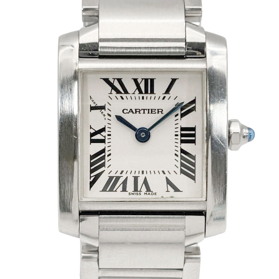 Cartier カルティエ タンクフランセーズSM レディース腕時計 QZ SS シルバー 白文字盤 W51008Q3