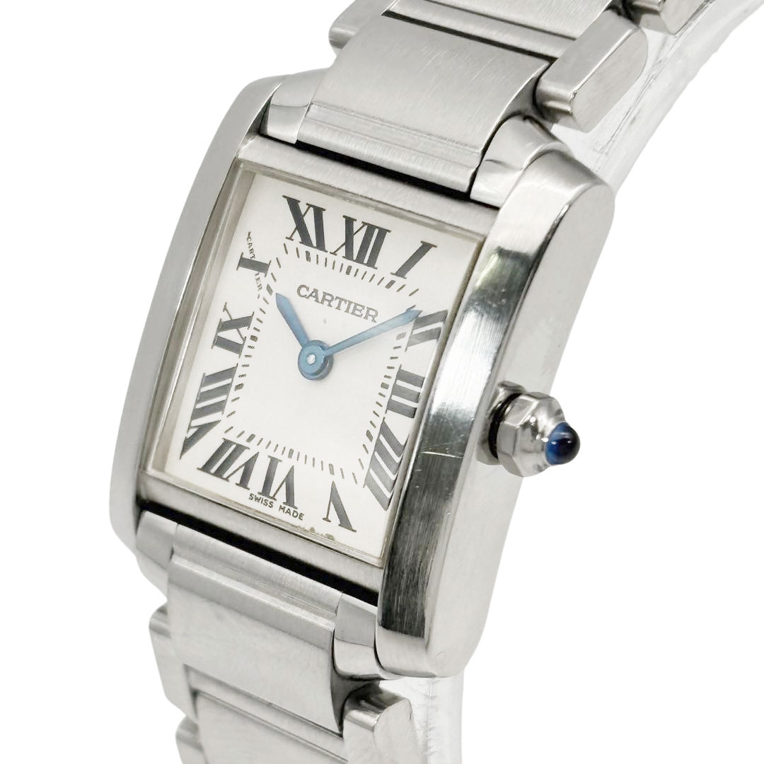 Cartier カルティエ タンクフランセーズSM レディース腕時計 QZ SS シルバー 白文字盤 W51008Q3