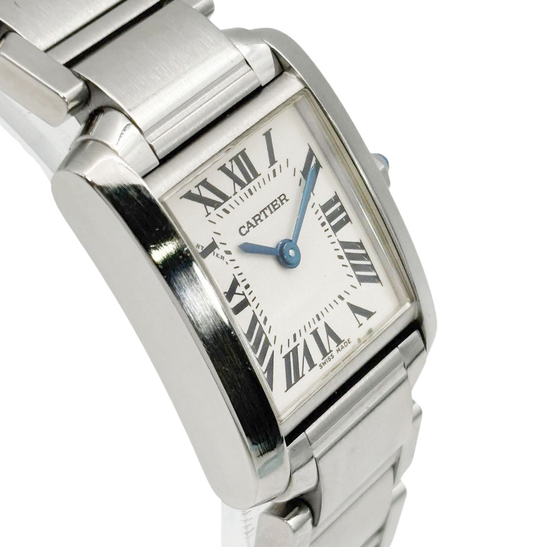 Cartier カルティエ タンクフランセーズSM レディース腕時計 QZ SS シルバー 白文字盤 W51008Q3