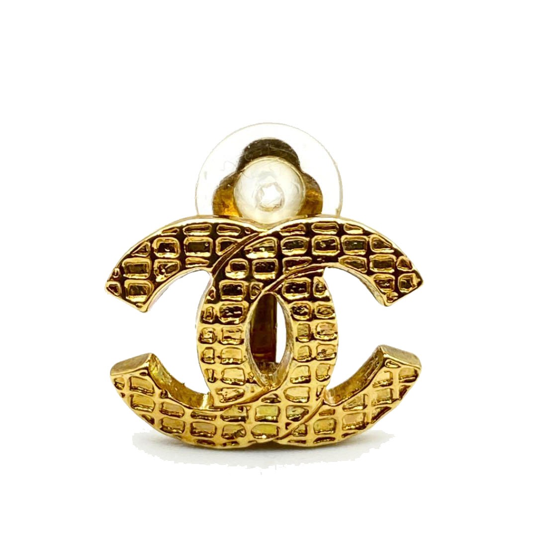 CHANEL シャネル イヤリング ワッフル ココマーク ゴールド 00A