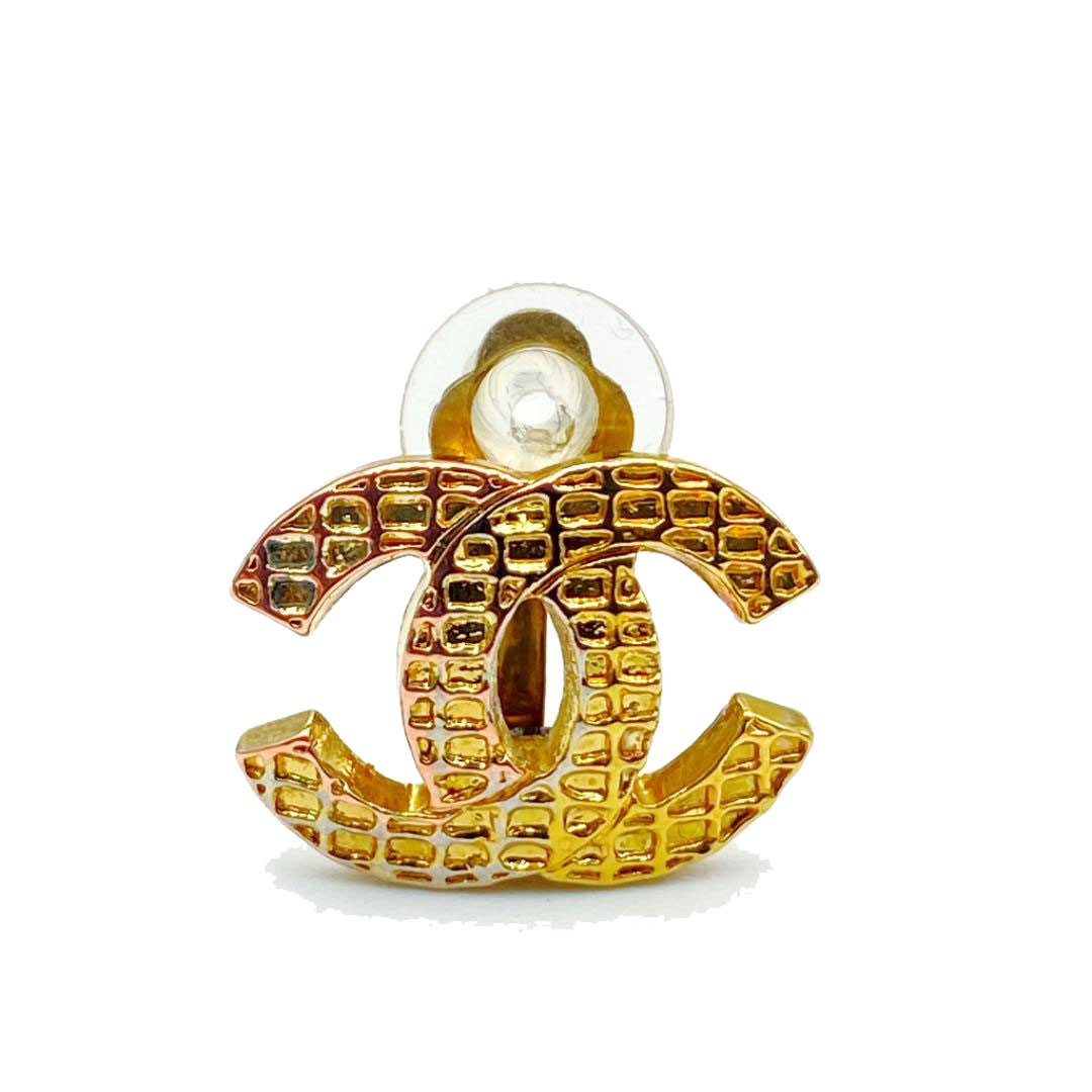 CHANEL シャネル イヤリング ワッフル ココマーク ゴールド 00A