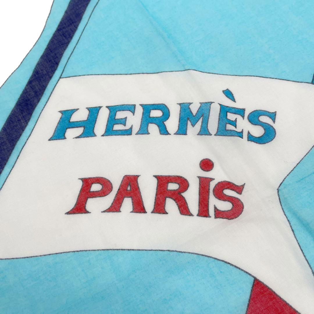 HERMES エルメス パレオ スカーフ 『VIVE LA FRANCE』コットン 旗柄