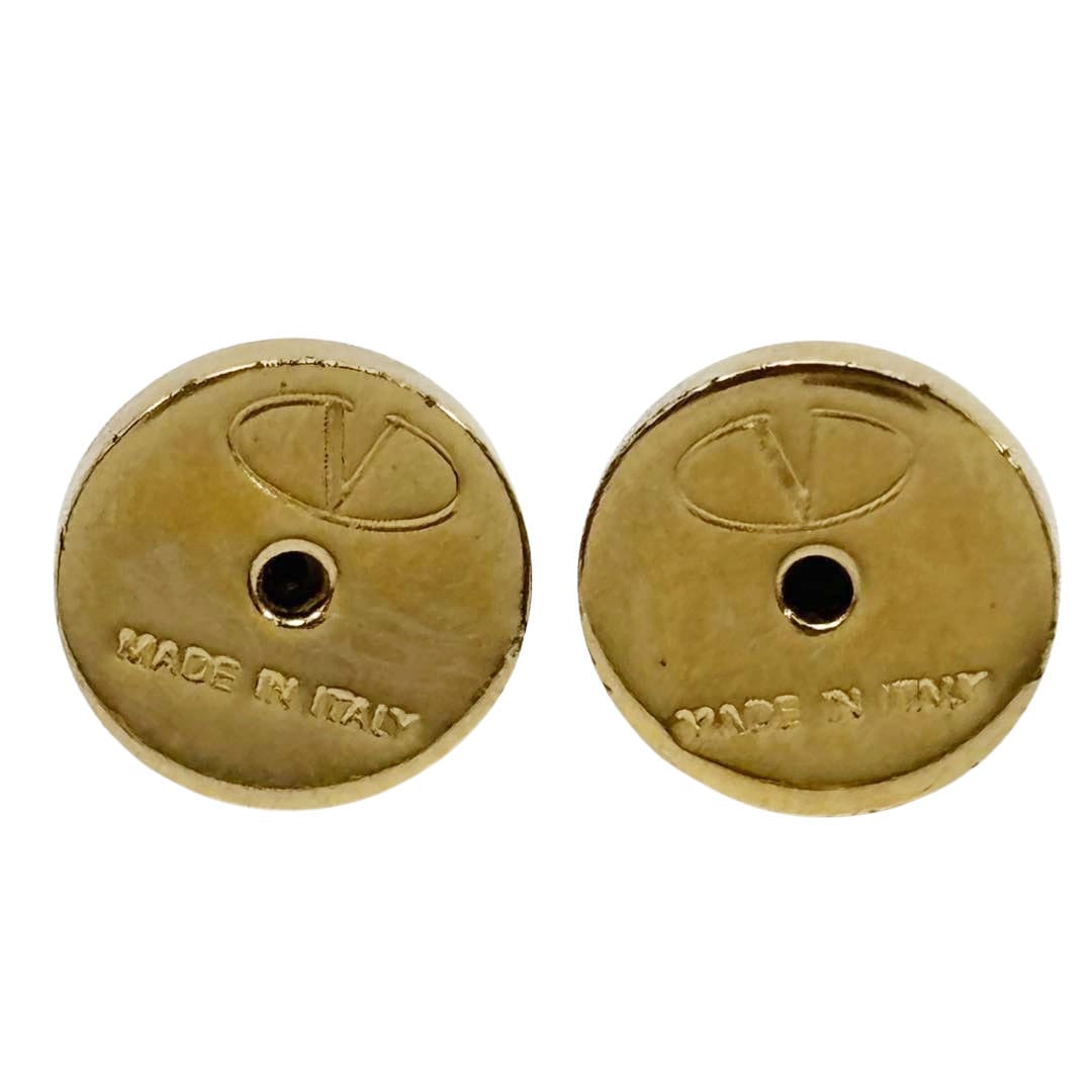 極美品✨ヴァレンティノ Vロゴ ピアス アクセサリー　ゴールド　ラインストーン VALENTINO ヴァレンティノ Vロゴ シグネチャー ピアス ラインストーン