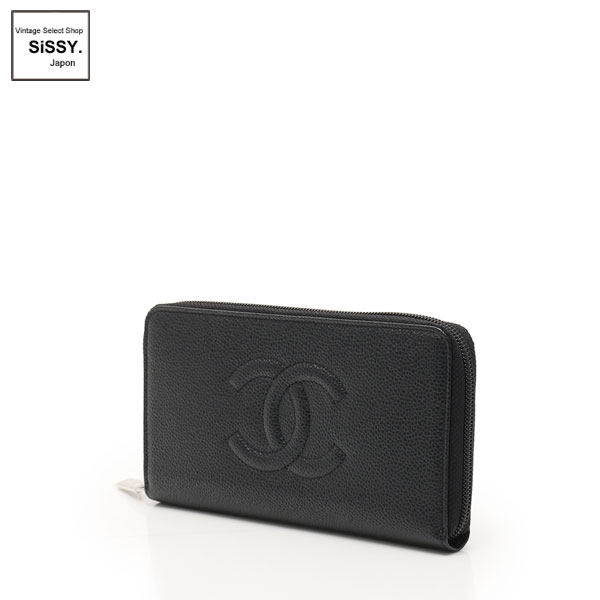■シャネル■ ココマーク ラウンドファスナー長財布 キャビアスキン ブラック A50071 【CHANEL】