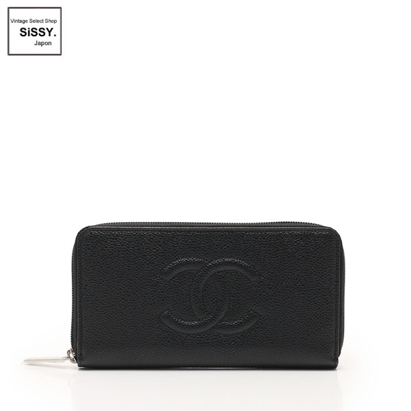 ■シャネル■ ココマーク ラウンドファスナー長財布 キャビアスキン ブラック A50071 【CHANEL】