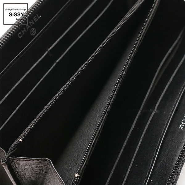 ■シャネル■ ココマーク ラウンドファスナー長財布 キャビアスキン ブラック A50071 【CHANEL】