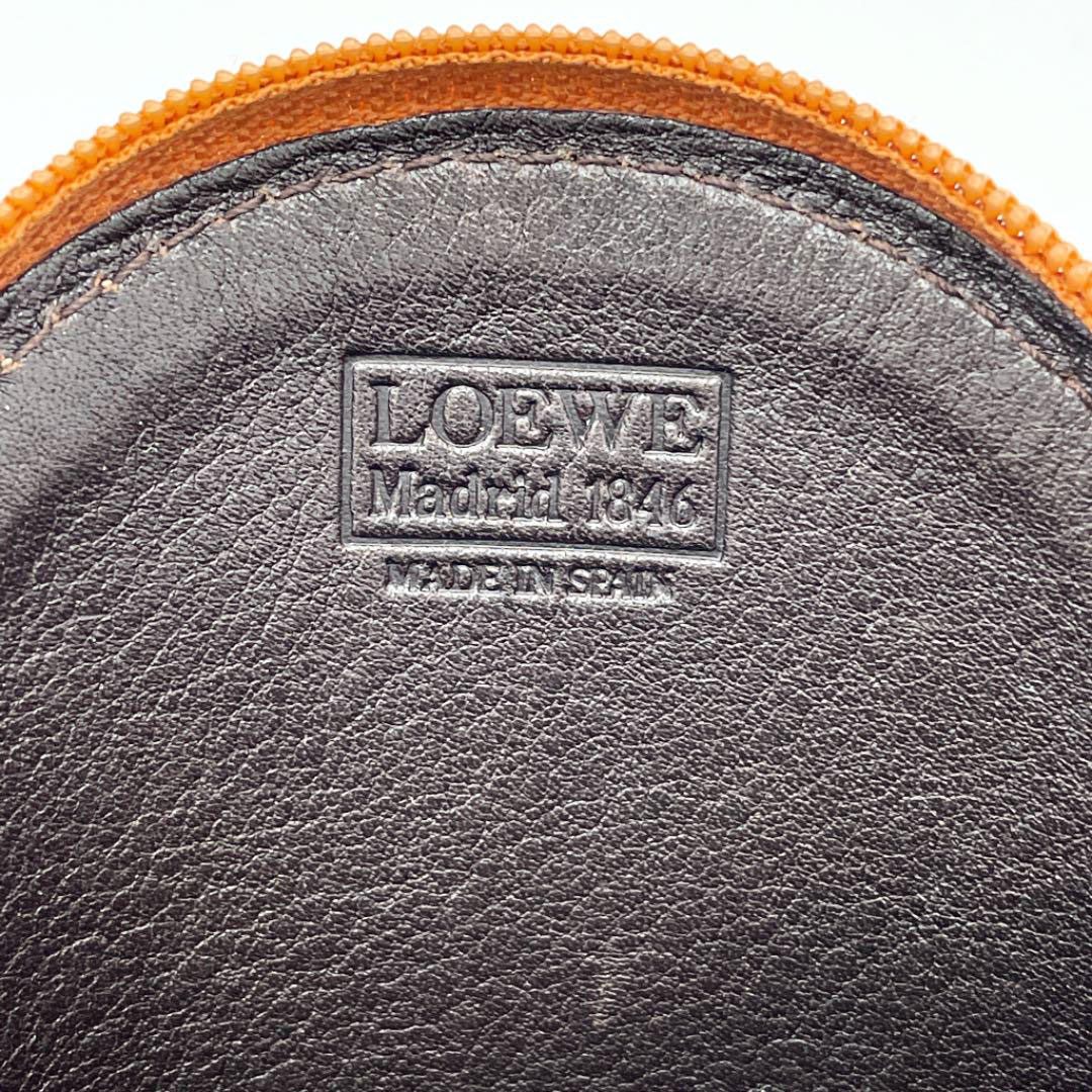 LOEWE ロエベ ラウンド型コインケース ベラスケス レザー ブラウン ゴールド金具
