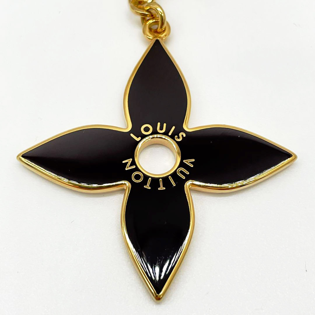 LOUIS VUITTON ルイヴィトン キーリング キーホルダー チャーム ポルトクレ パズル モノグラム フラワー ゴールド ダークブラウン M65218