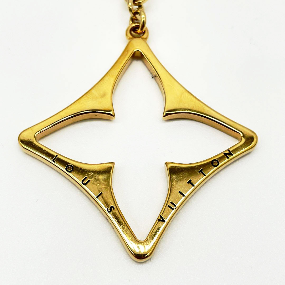 LOUIS VUITTON ルイヴィトン キーリング キーホルダー チャーム ポルトクレ パズル モノグラム フラワー ゴールド ダークブラウン M65218