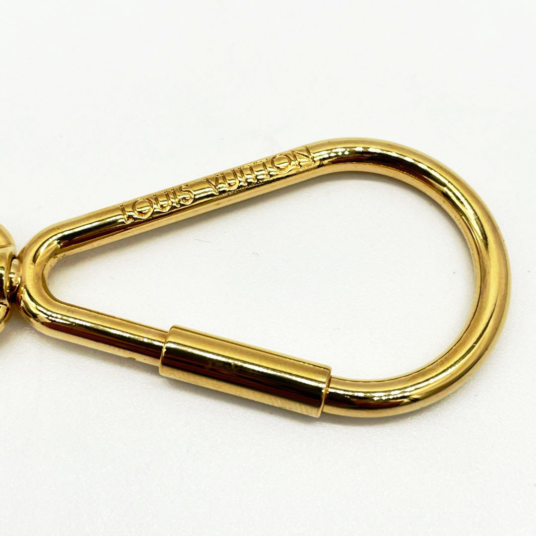 LOUIS VUITTON ルイヴィトン キーリング キーホルダー チャーム ポルトクレ パズル モノグラム フラワー ゴールド ダークブラウン M65218