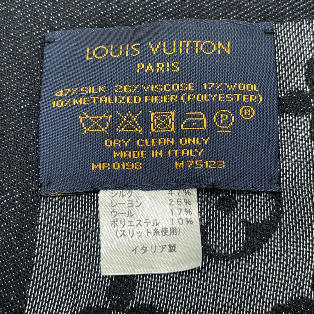 LOUISVUITTON ルイヴィトン ショール・モノグラム シャイン ノワール（ブラック系）M75123