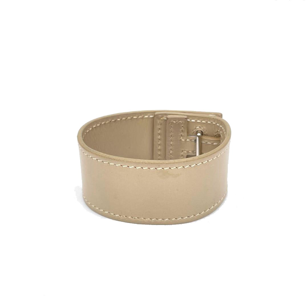 HERMES エルメス アルテミス レザー ブレスレット ベージュ系 □D刻印