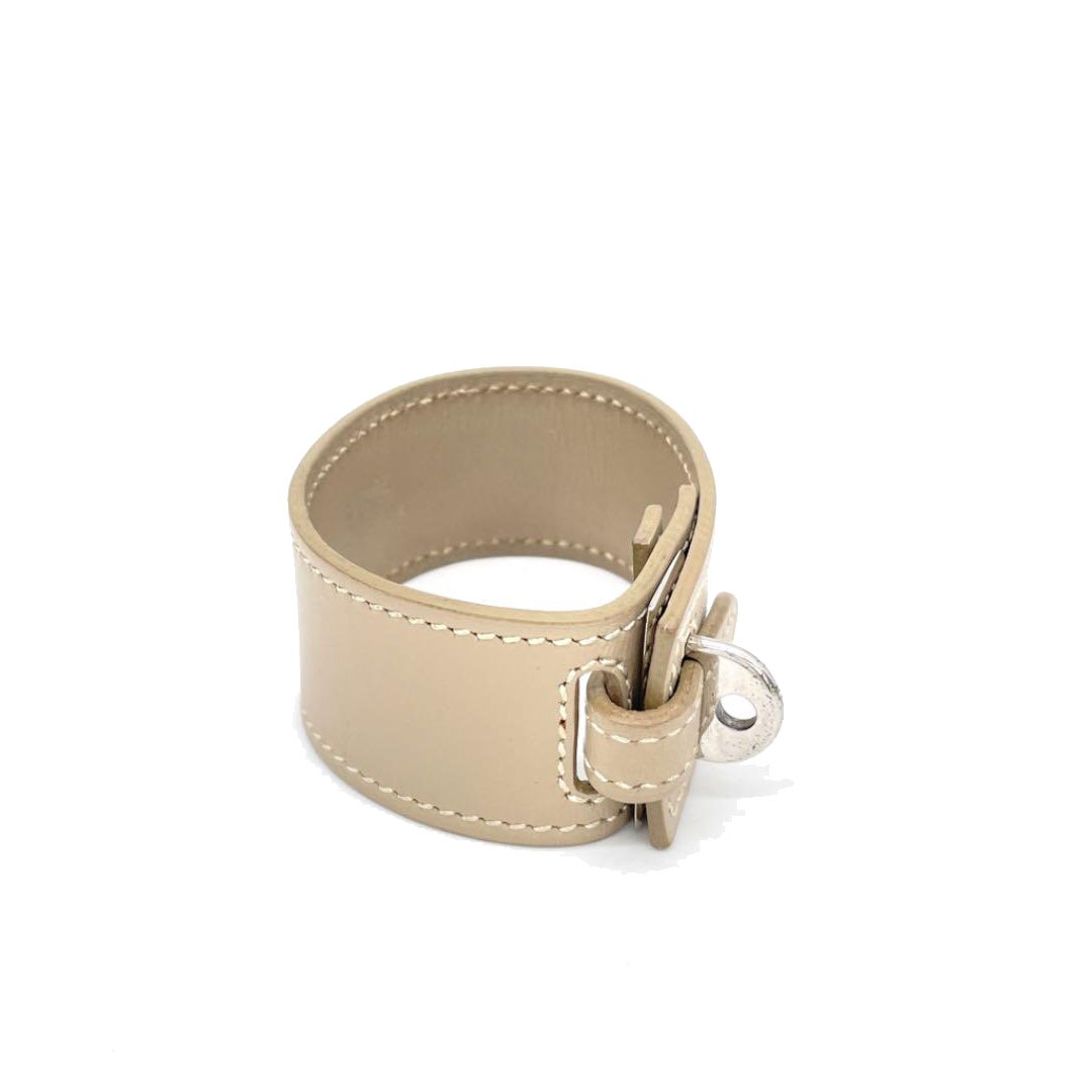 HERMES エルメス アルテミス レザー ブレスレット ベージュ系