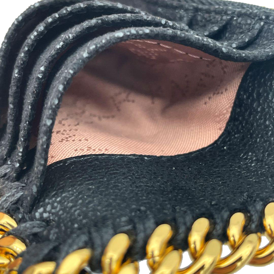 STELLA McCARTNEY ステラマッカートニー ファラベラ カードホルダー カードケース 小銭入れ付き ブラック ゴールド金具 422364W9355SP20