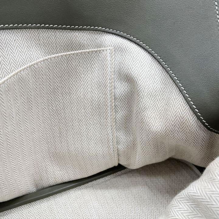 HERMES エルメス ボリードリラックス35 ハンドバッグ ヴォーシッキム ヴェールグリス シルバー金具 □P刻印