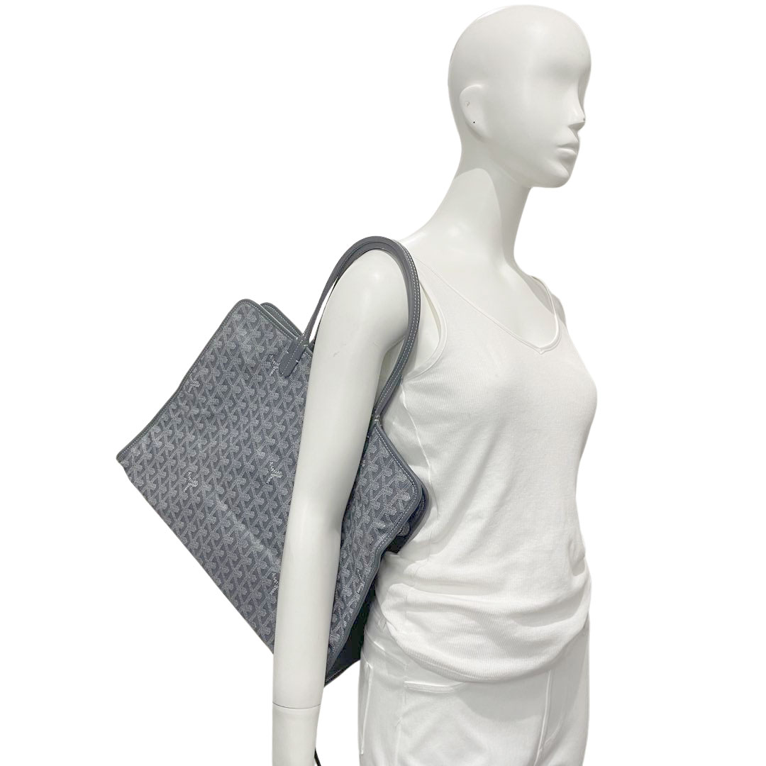 GOYARD ゴヤール トートバッグ アーディPM ゴヤールディンキャンバス レザー グレー