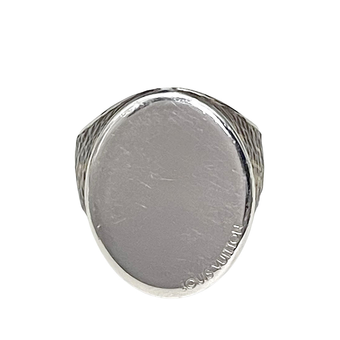 LOUIS VUITTON ルイヴィトン モノグラム リング 指輪 M(約19号) シルバー/ブラウン MP2087