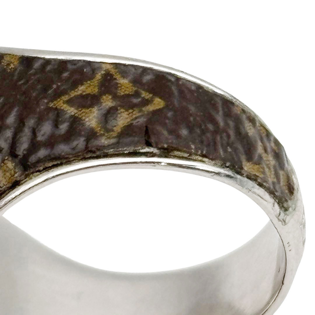 LOUIS VUITTON ルイヴィトン モノグラム リング 指輪 M(約19号) シルバー/ブラウン MP2087