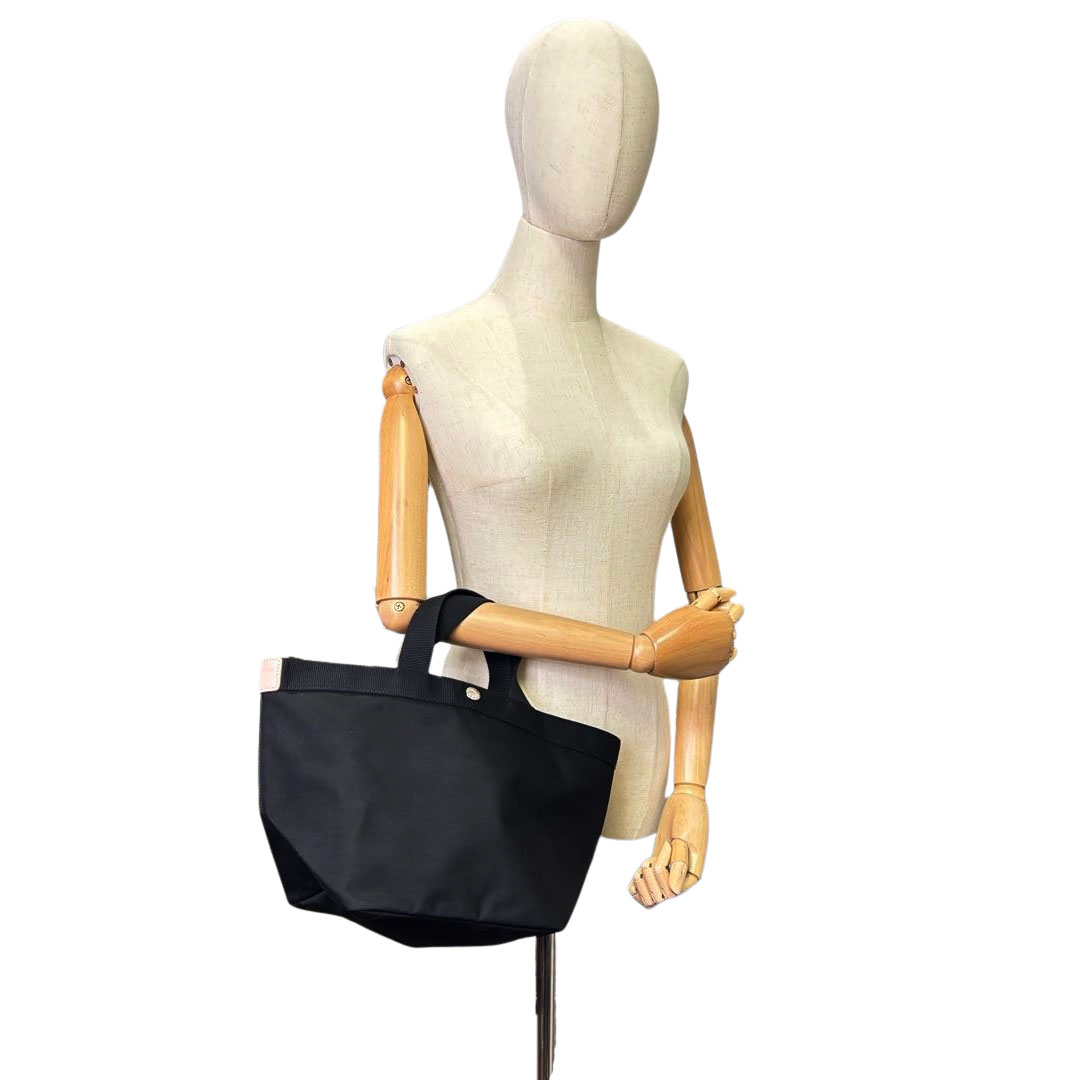 Herve Chapelier エルベシャプリエ 707CD 舟形トートバッグ M ナイロン ノワール/ノワール/ドラジェタグ