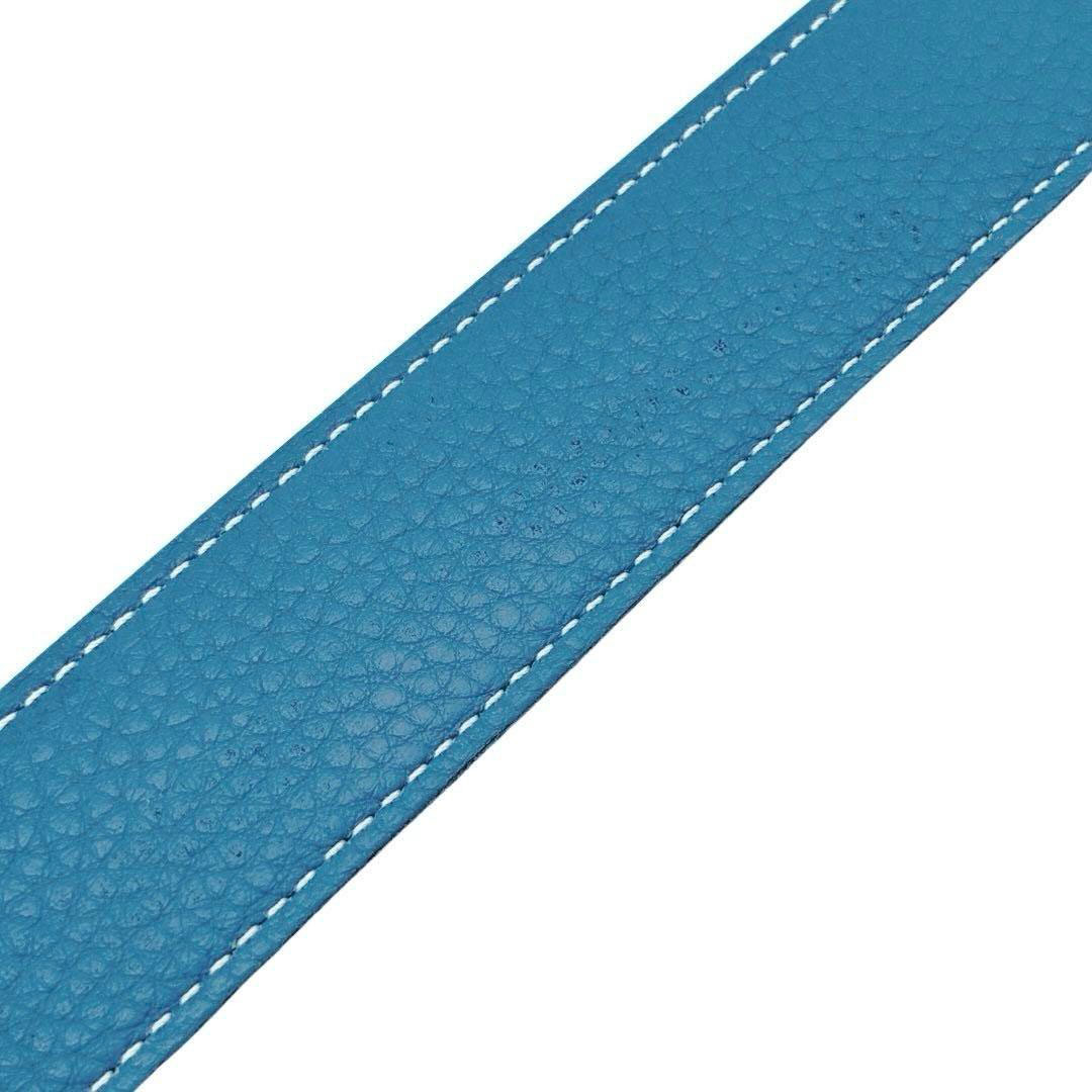 HERMES エルメス Hベルト コンスタンス 80 リバーシブル ボックスカーフ/トゴ ブラック/ブルージーン/シルバー金具 □H刻印