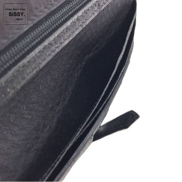 ■エルメス■ ベアン 長財布 エミュー ブラック シルバー金具 □C刻印【HERMES】