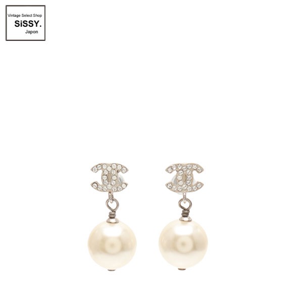 CHANEL シャネル　ココマーク　ピアス　 訳あり♡ CHANEL シャネル ラインストーン ココマーク A16B ピアス : 塚口