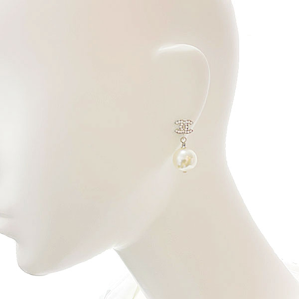□シャネル□ ピアス ココマーク フェイクパール ラインストーン