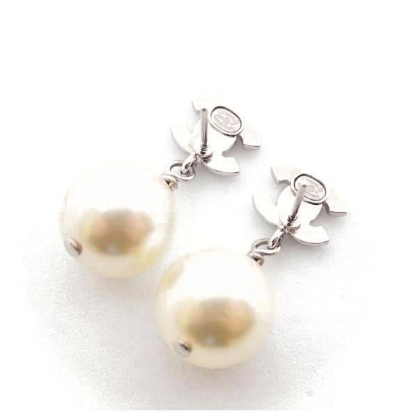 □シャネル□ ピアス ココマーク フェイクパール ラインストーン