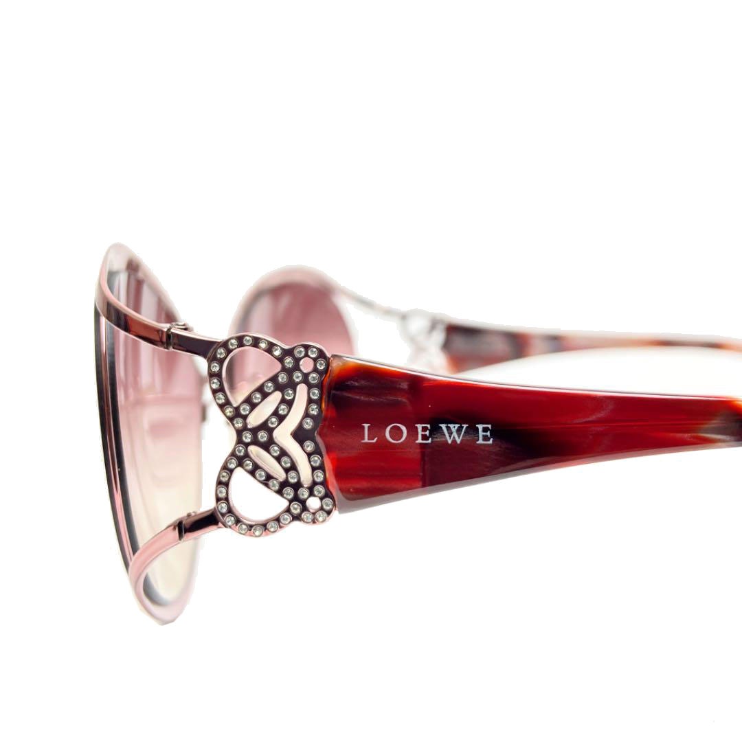 LOEWE ロエベ サングラス アナグラム ラインストーン メタルピンク レディース