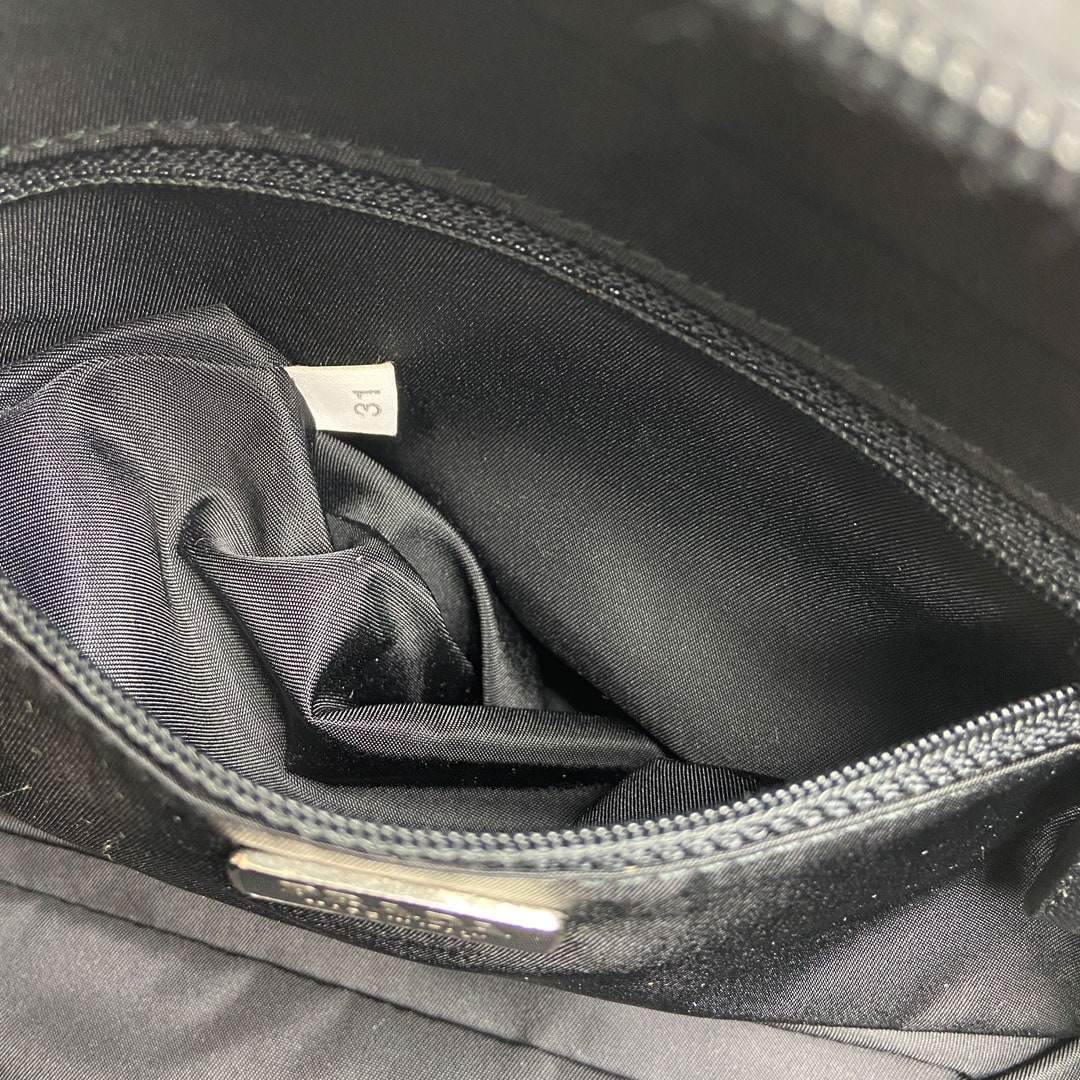 PRADA プラダ ミニハンドバッグ ナイロン ビジュー ブラック