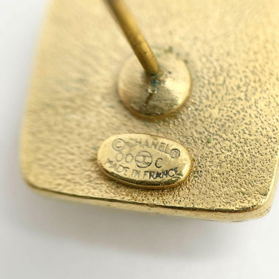 シャネル ココマーク ロゴ スクエア ピアス 00C CHANEL シャネル スクエアピアス ココマーク プラスチック