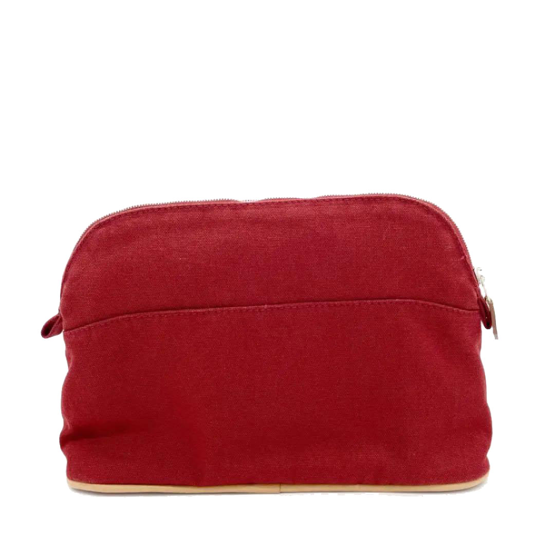 HERMES エルメス ボリード ポーチMM キャンバス ボルドー