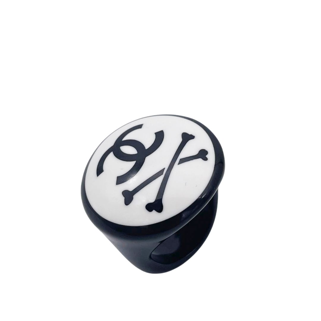 CHANEL 03P クロスボーンリング シャネル リング ウィンテージ CHANEL シャネル プラスチックリング 指輪 ココマーク クロスボーン