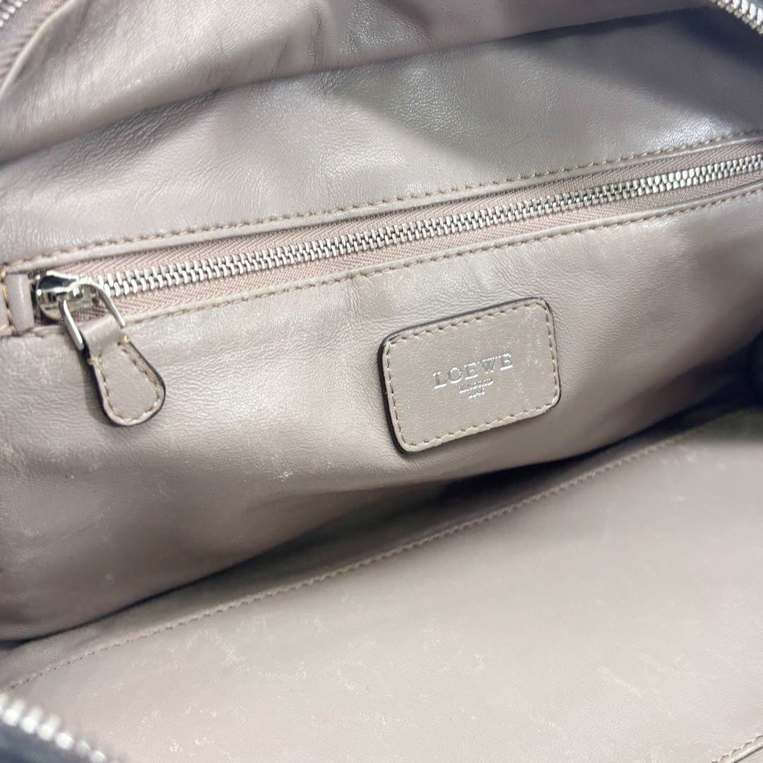 LOEWE ロエベ アマソナ28 ハンドバッグ レザー ブラック/シルバー金具
