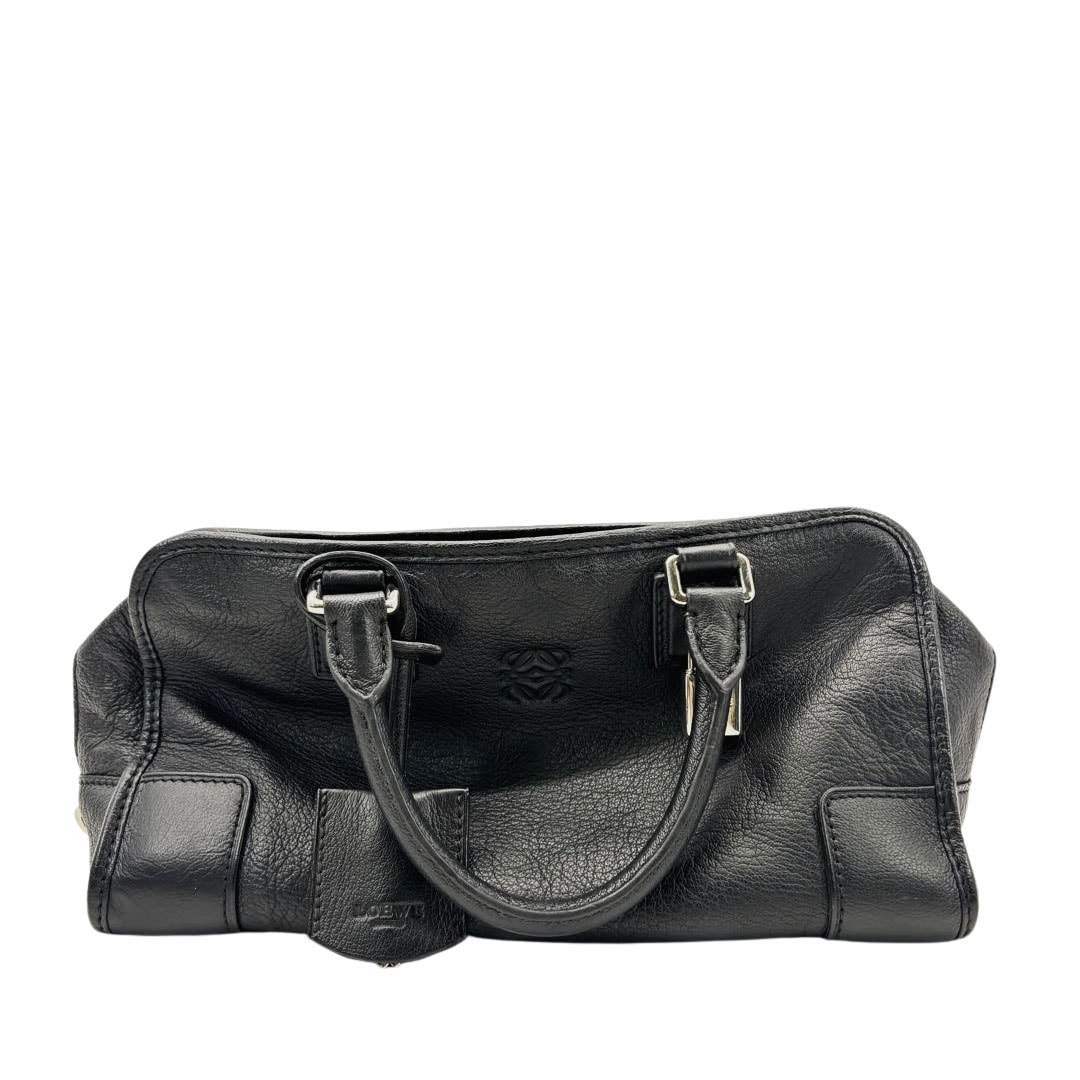 LOEWE ロエベ アマソナ28 ハンドバッグ レザー ブラック/シルバー金具