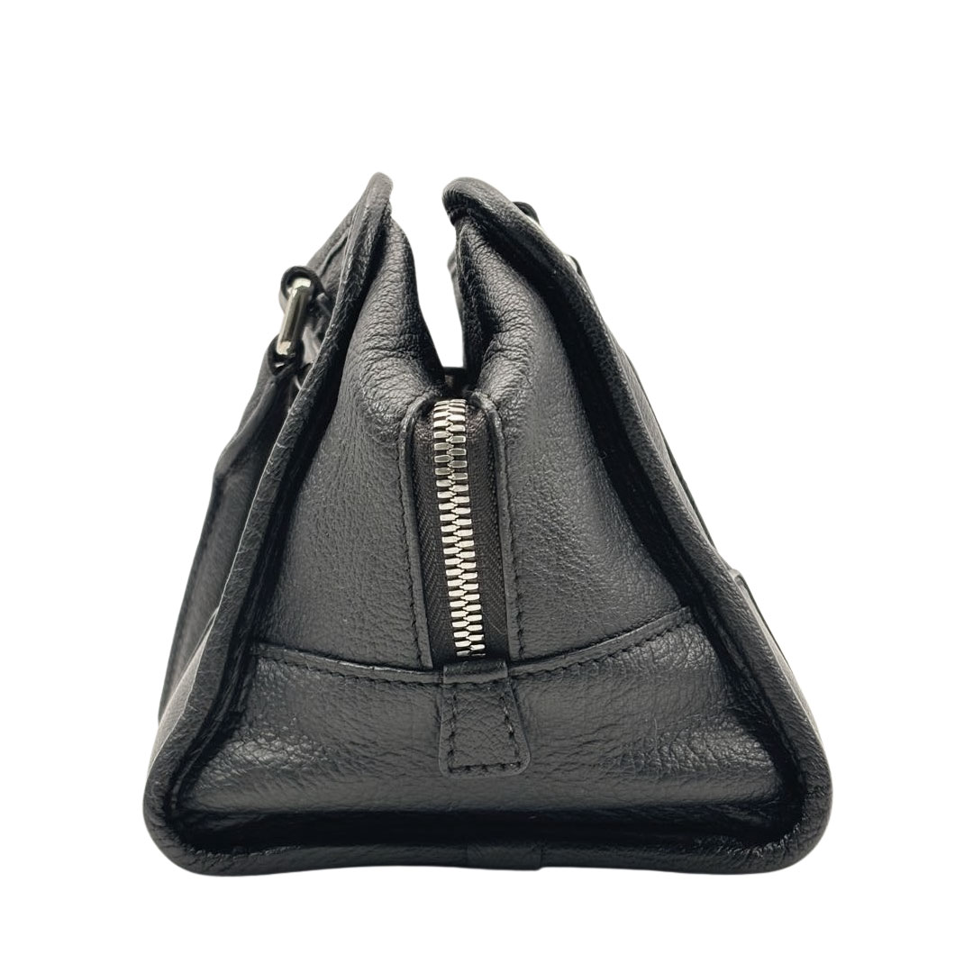 LOEWE ロエベ アマソナ28 ハンドバッグ レザー ブラック/シルバー金具
