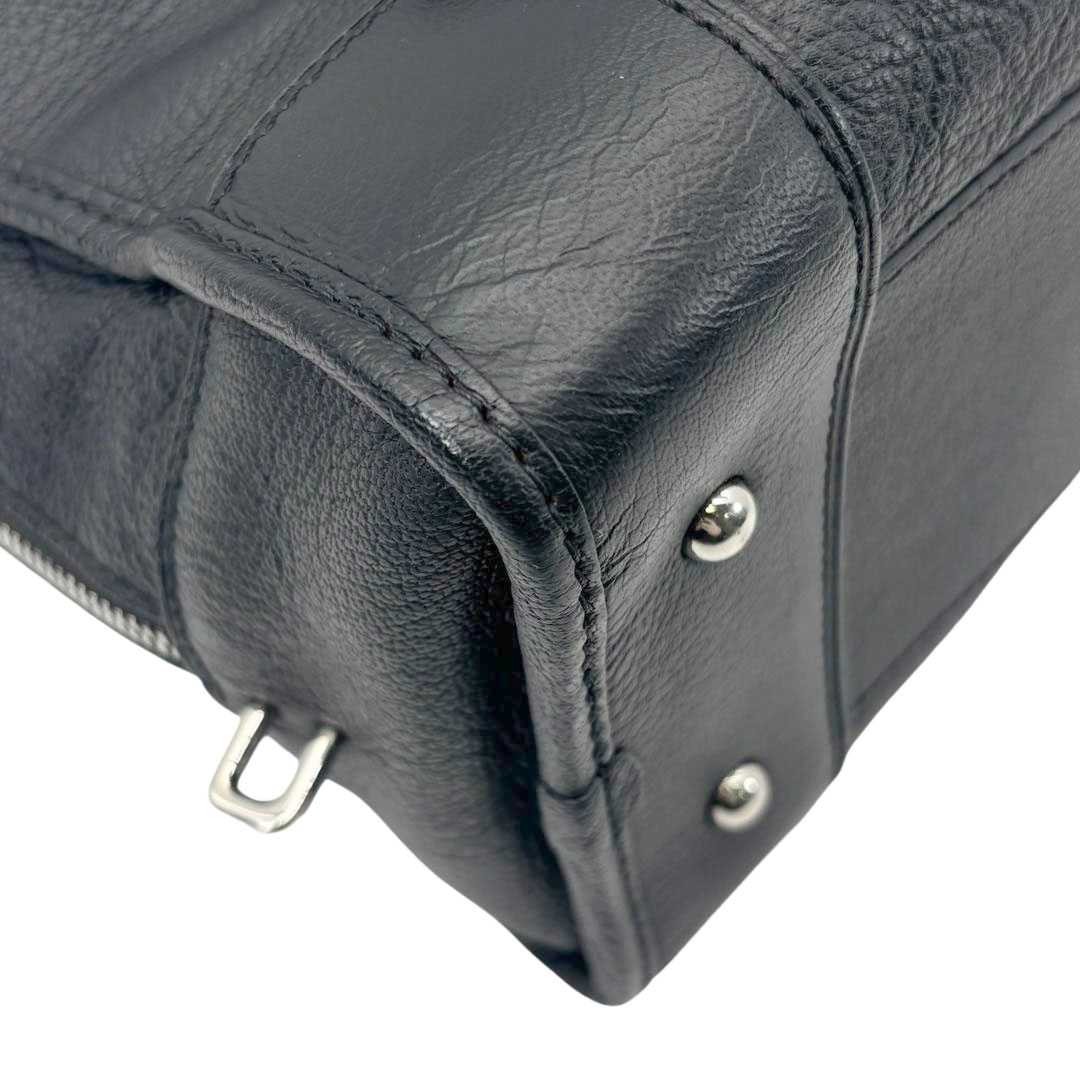 LOEWE ロエベ アマソナ28 ハンドバッグ レザー ブラック/シルバー金具