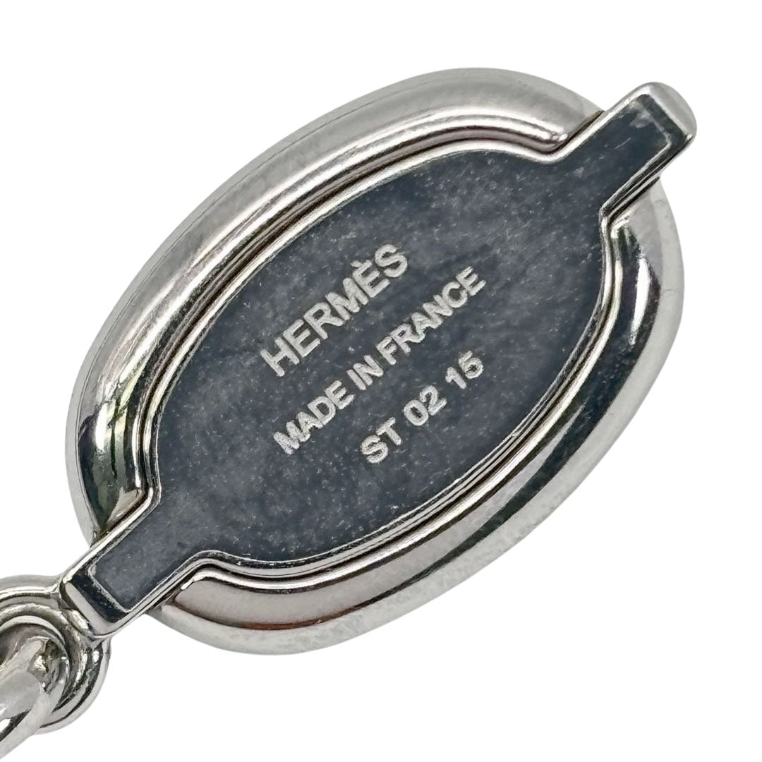 HERMES エルメス ネックレス ミニ・マイヨン PM ラッカーメタル ブラック/シルバー金具 シェーヌダンクル H100053FP03