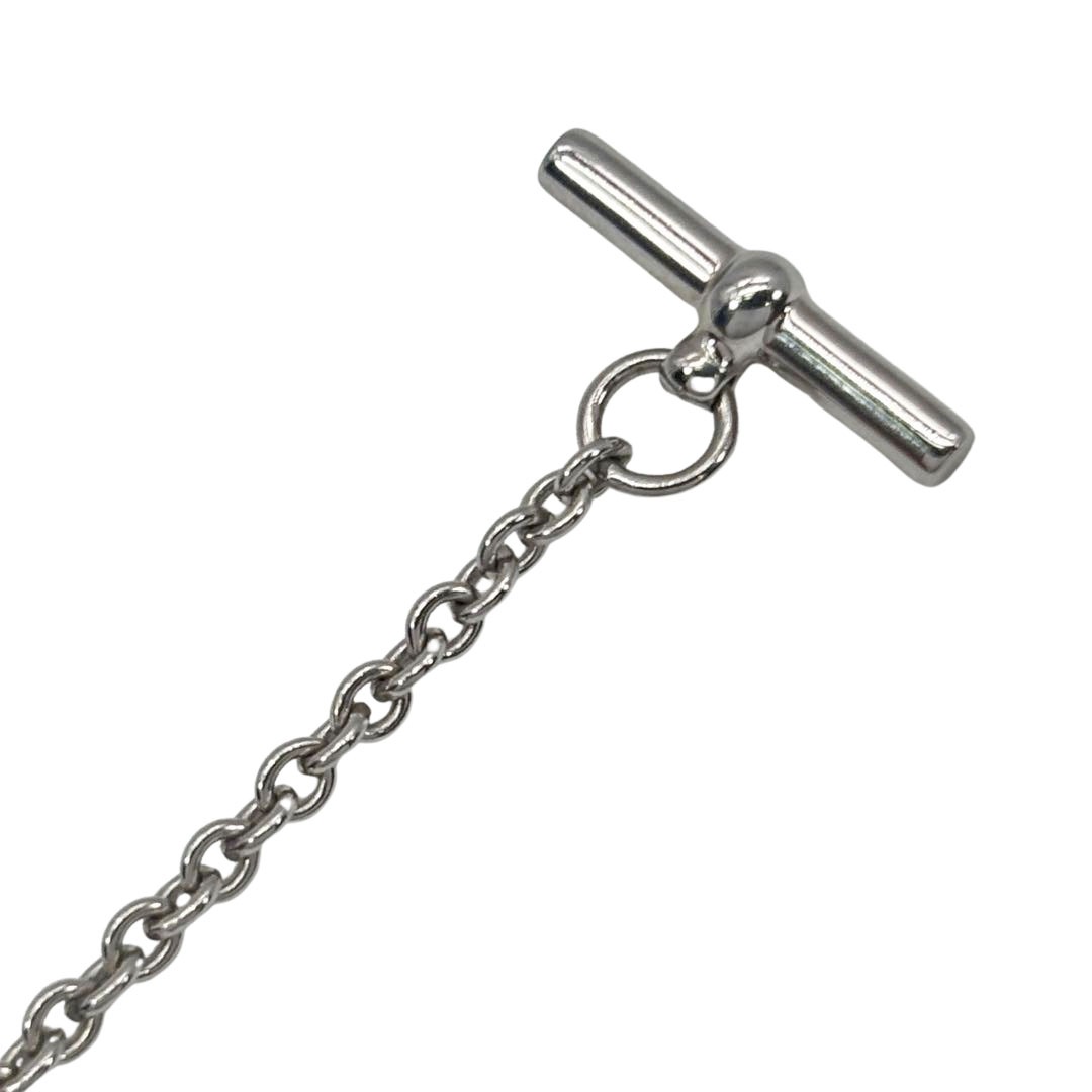 HERMES エルメス ネックレス ミニ・マイヨン PM ラッカーメタル ブラック/シルバー金具 シェーヌダンクル H100053FP03