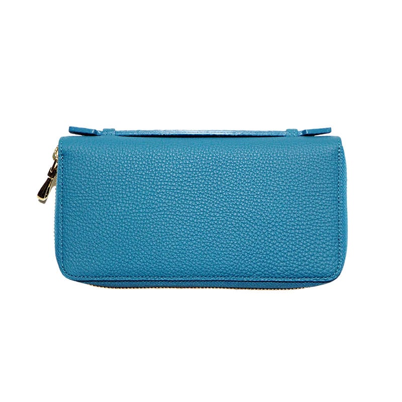 ROUND WALLET / SHRUNKEN CALF / BLUE