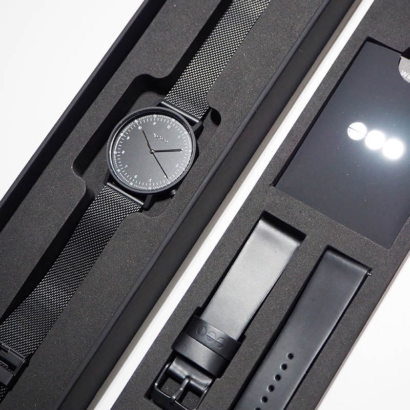 限定ボックス 「FOR HIM」 LEWIS BLACK MESH + BLACK LEATHER STRAP ルイス ブラックメッシュ+ブラックレザー