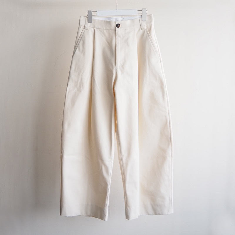 STUDIO NICHOLSON スタジオニコルソン MENS メンズ SORTE VOLUME PLEAT PANT ピーチドコットンワイドパンツ CREAM クリーム|STUDIO NICHOLS