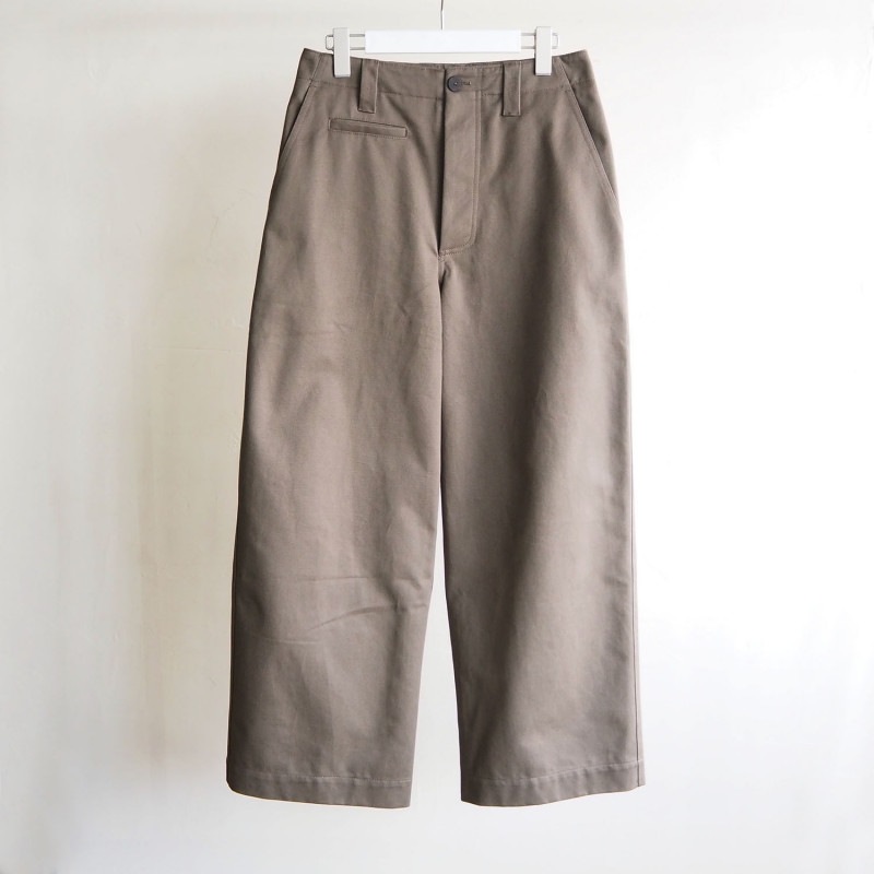 STUDIO NICHOLSON スタジオニコルソン MENS メンズ TOME PEACHED COTTON TWILL WIDE LEG SKATER ピーチドコットンワイドパンツ ARMY GR