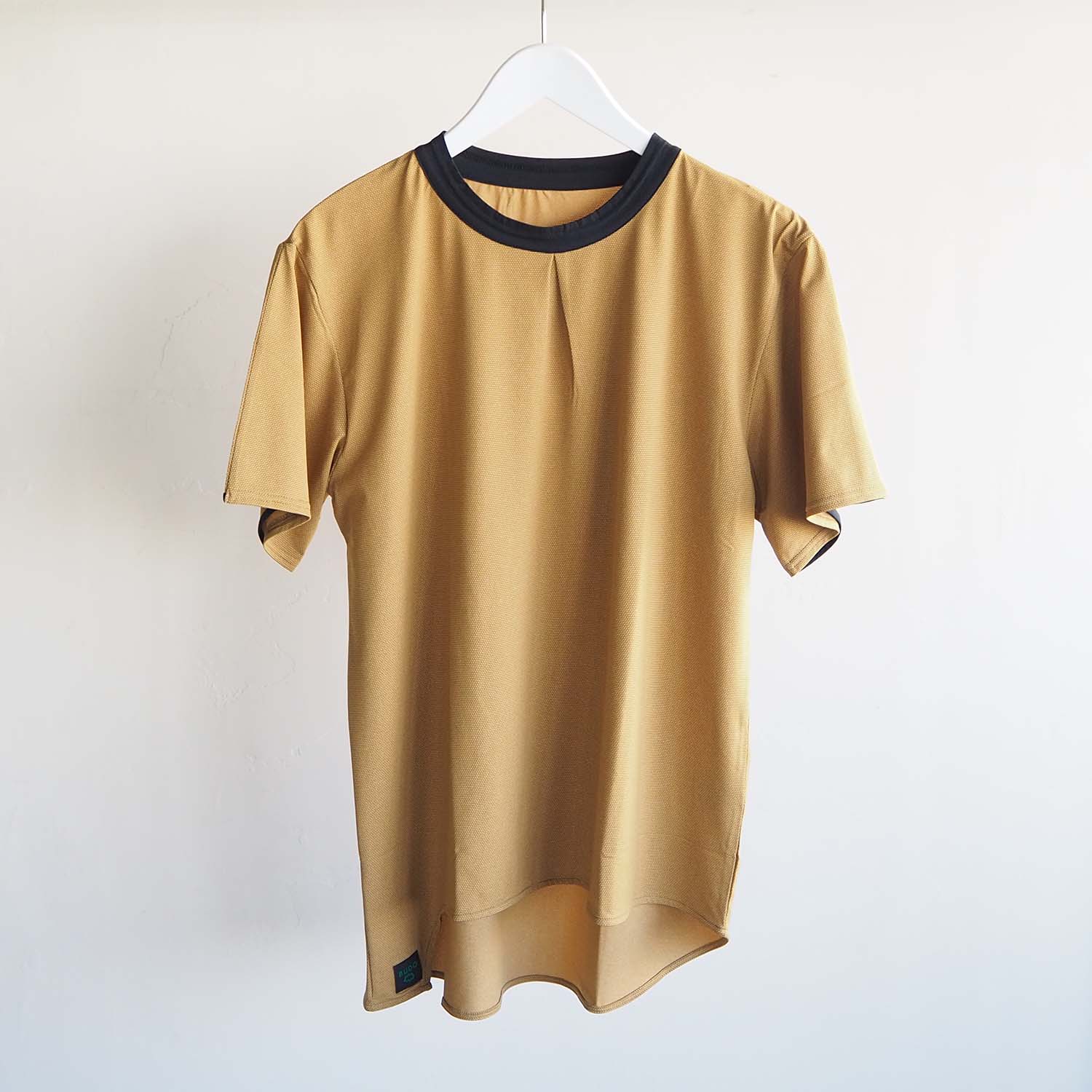 BUDO ブドー Mountain Pass top Short Sleeve マウンテンパストップ半袖カットソー yellow ocher イエローオーカー